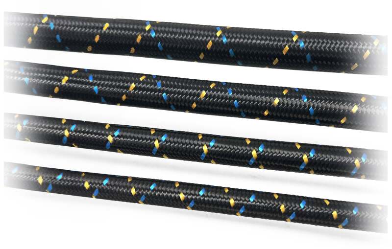 GReddy AN08 Reusable Hose Nylon Braided, Black/Gold/Blue