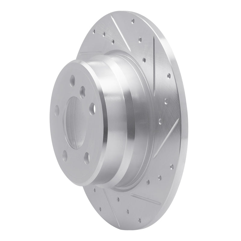 R1 00-06 BMW X5 Rear Right Drilled & Slotted Silver Brake Rotor