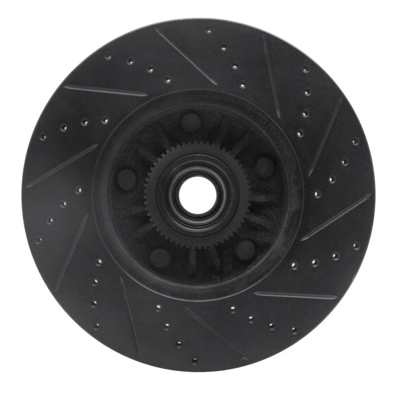 R1 04-06 Ford E-150 Club Wagon Front Left Drilled & Slotted Black Brake Rotor