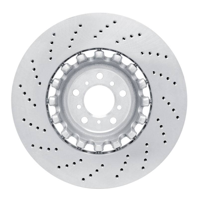 R1 12-19 BMW M5 Left Front Drilled Carbon Alloy GeoMET Rotor