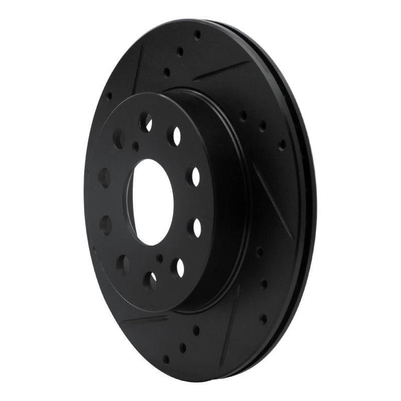 R1 91-95 Toyota MR2 Rear Left Drilled & Slotted Black Brake Rotor
