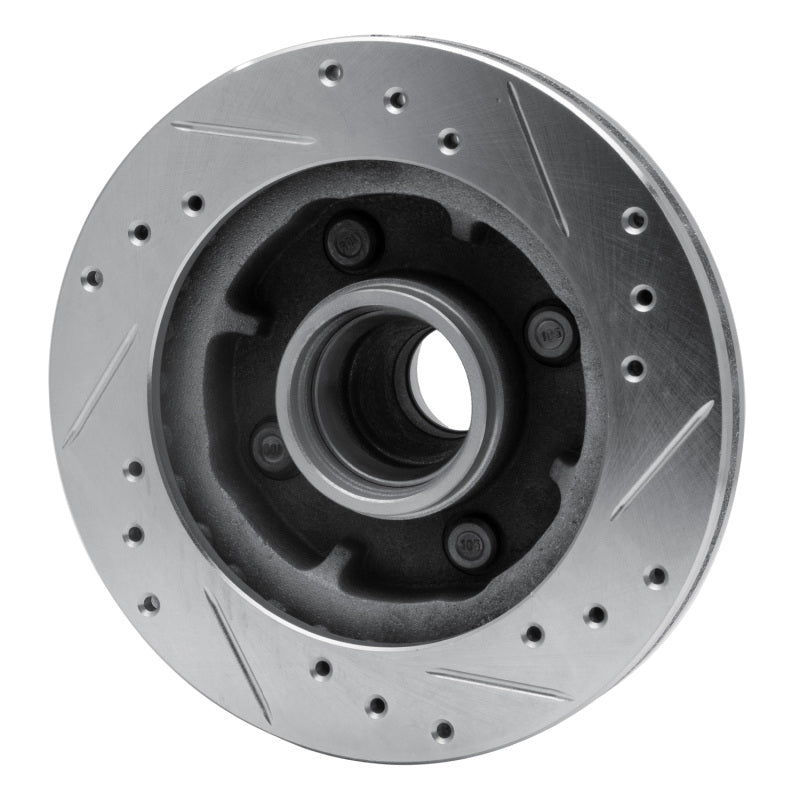 R1 74-80 Ford Mustang II Front Left Drilled & Slotted Silver Brake Rotor