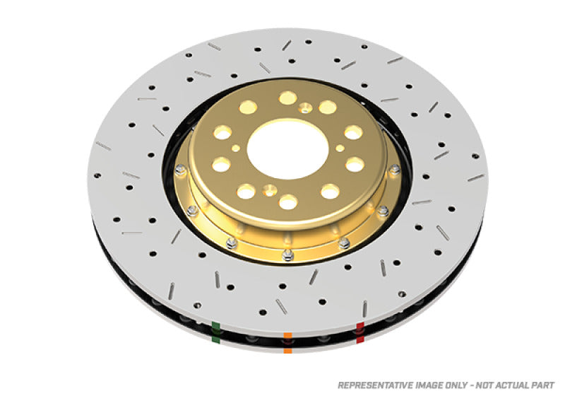 DBA 2010+ Camaro V8 SS Front Drilled & Slotted 5000 Series 2 Piece Rotor Assembled w/ Gold Hat