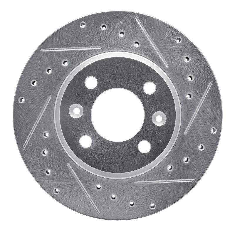 DFC 87-93 Saab 9000/900 Front Right Drilled & Slotted Silver Brake Rotor