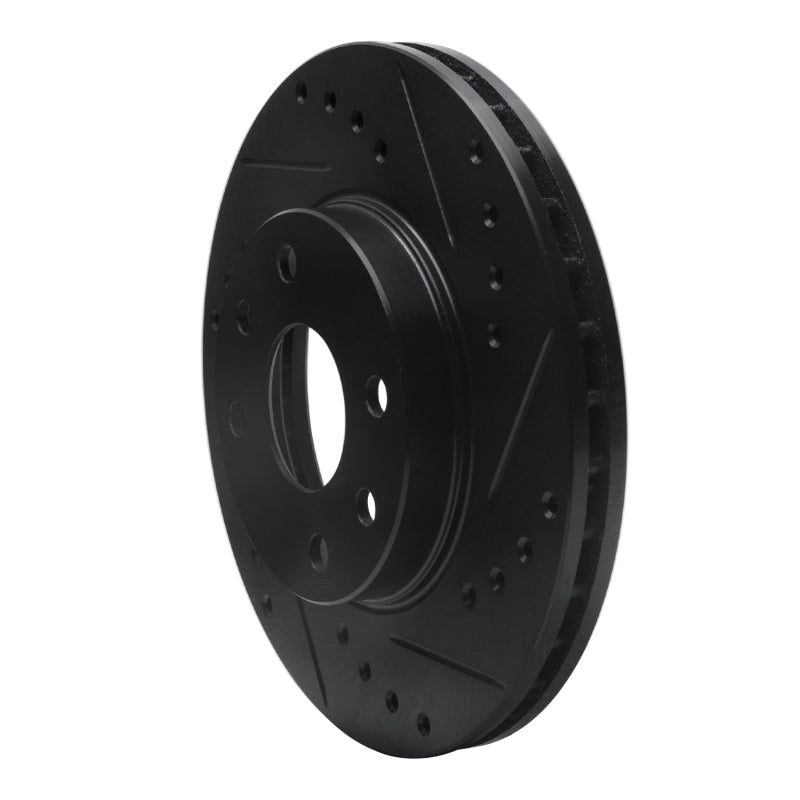 R1 90-93 Asuna SUNFIRE Front Right Drilled & Slotted Black Brake Rotor