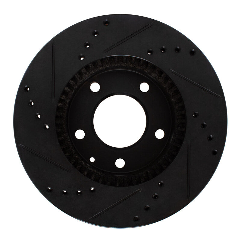 R1 95-06 Mazda MPV Front Right Drilled & Slotted Black Brake Rotor