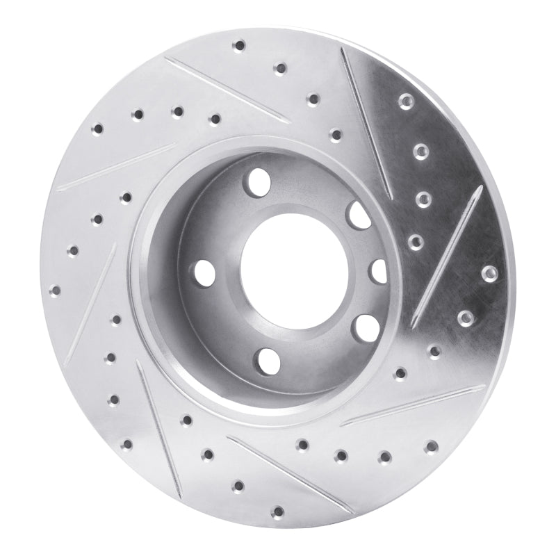 R1 96-00 Volkswagen EuroVan Front Left Drilled & Slotted Silver Brake Rotor