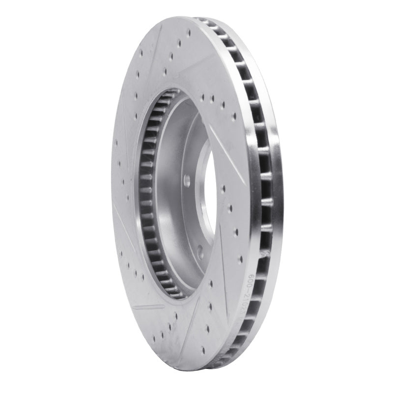 R1 06-14 Hyundai Entourage Front Right Drilled & Slotted Silver Brake Rotor