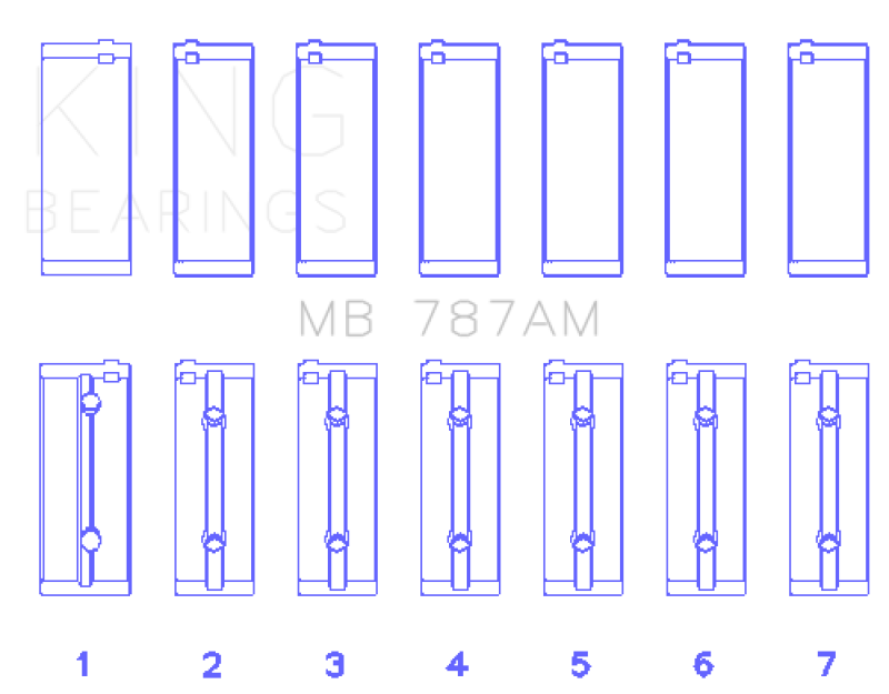 King Engine Bearings Toyota 5ME/5MGE/7MGE/7MGTE Main Bearing Set - Size +0.25mm