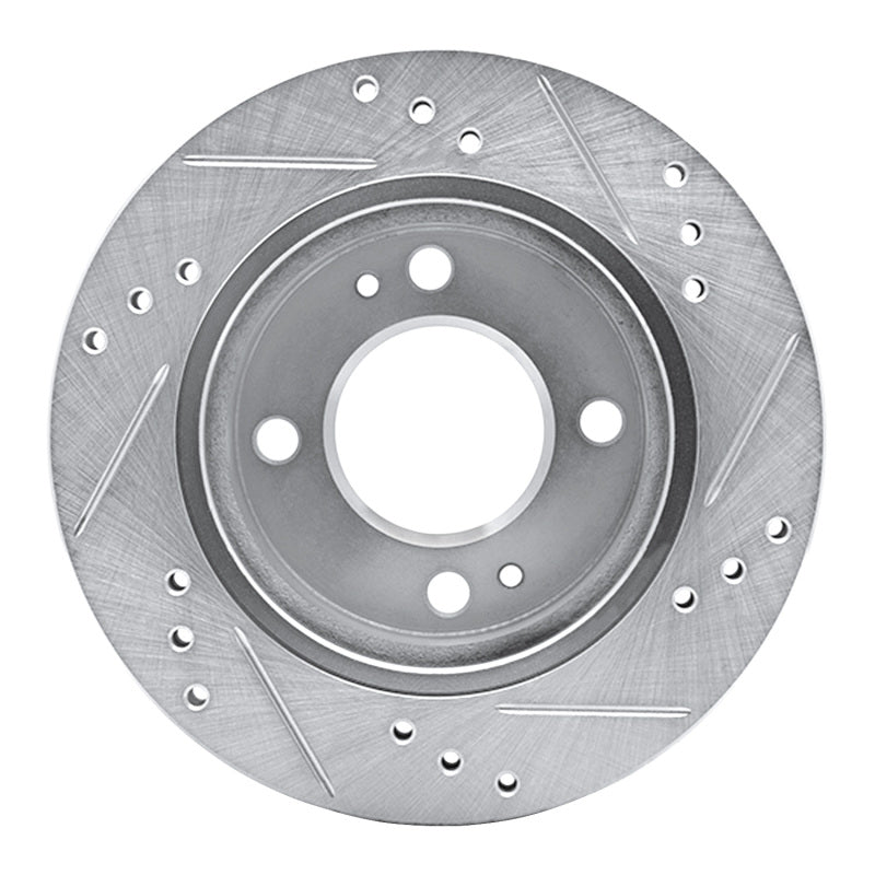 DFC 14-15 Mitsubishi Mirage Front Left Drilled & Slotted Silver Brake Rotor