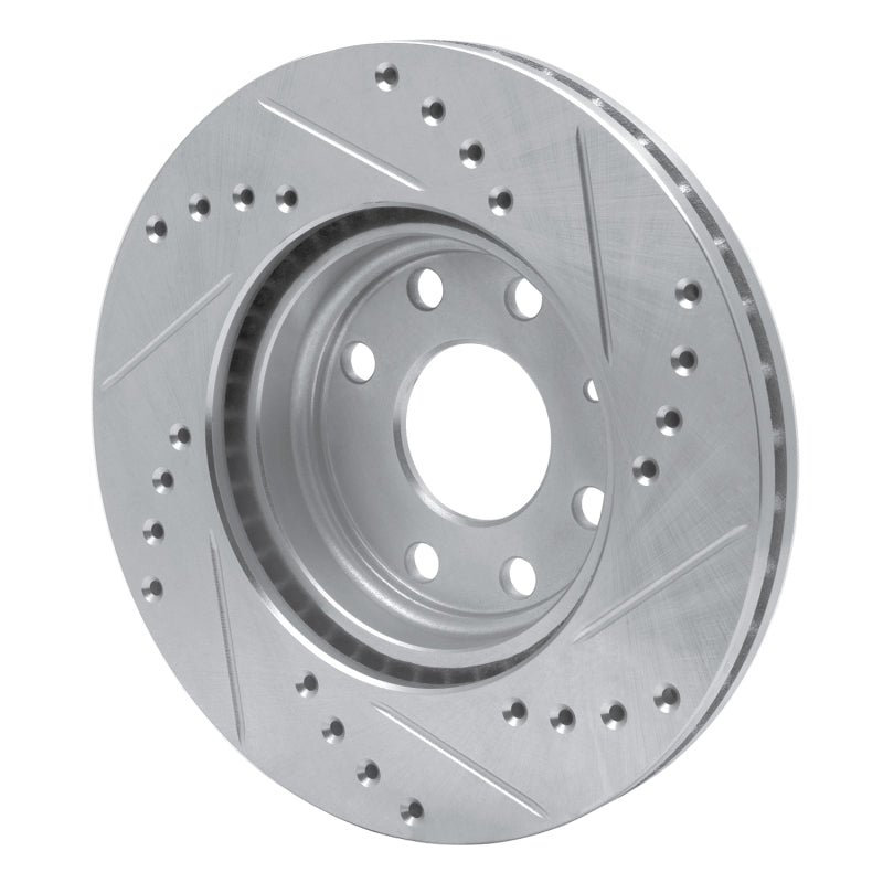 R1 00-02 Daewoo Nubira Front Left Drilled & Slotted Silver Brake Rotor