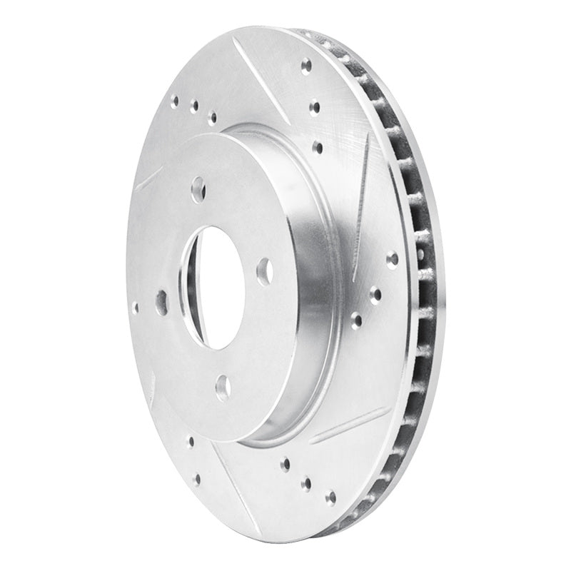 R1 11-25 Nissan March (Mexico) Front Right Drilled & Slotted Silver Brake Rotor
