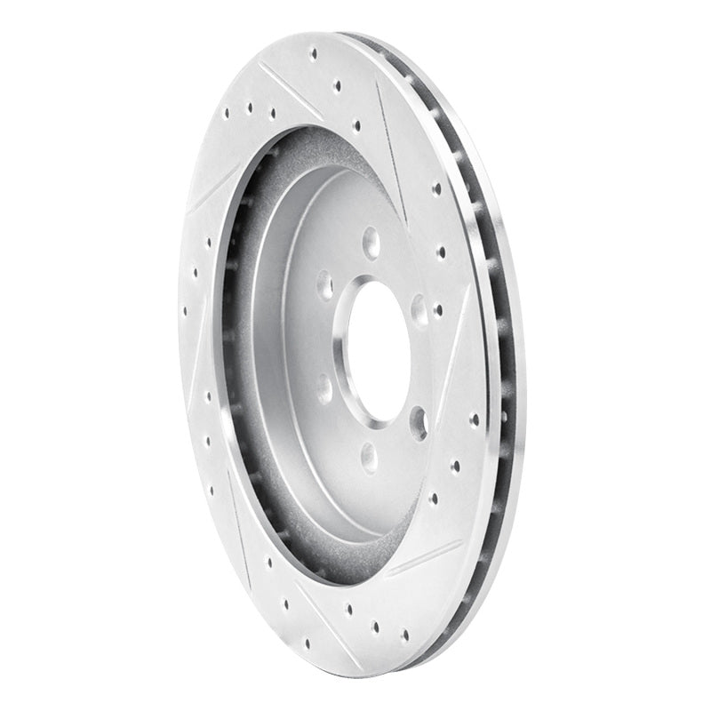 R1 92-02 Dodge Viper Rear Left Drilled & Slotted Silver Brake Rotor