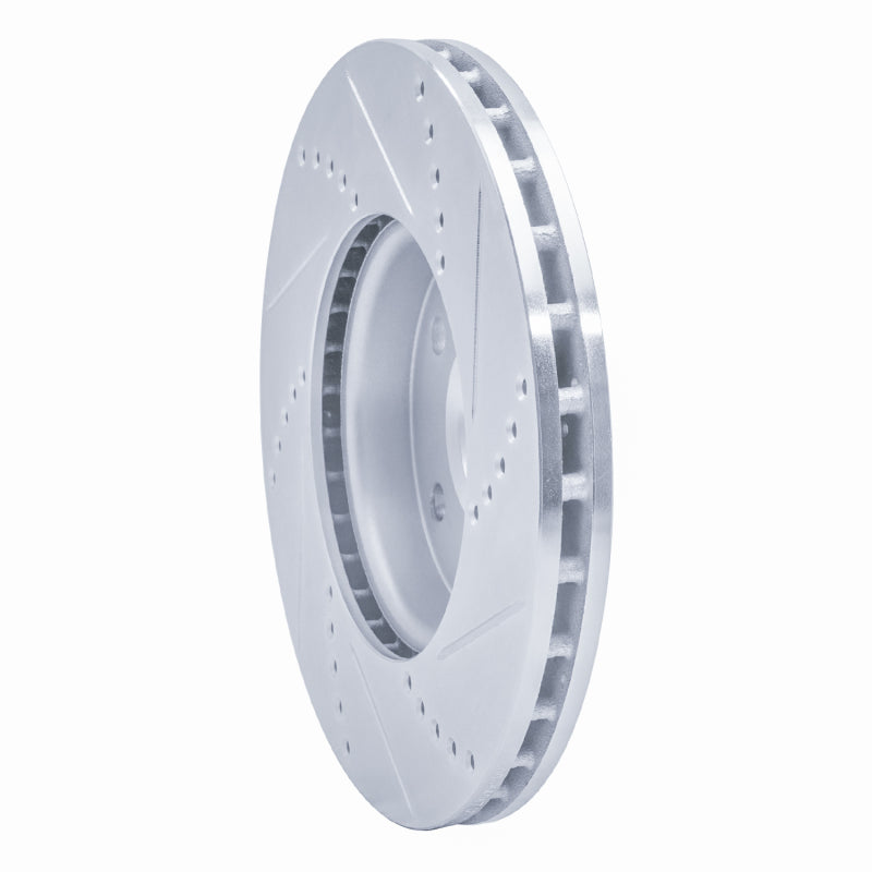 R1 12-18 Ford Focus Front Left Drilled & Slotted Silver Brake Rotor