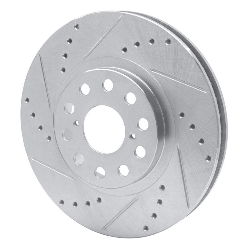 DFC 93-98 Toyota Supra Front Left Drilled & Slotted Silver Brake Rotor