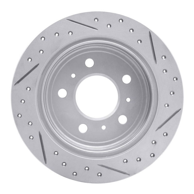 R1 06-10 Buick Lacrosse Rear Left Drilled & Slotted Geo-Carbon Rotor