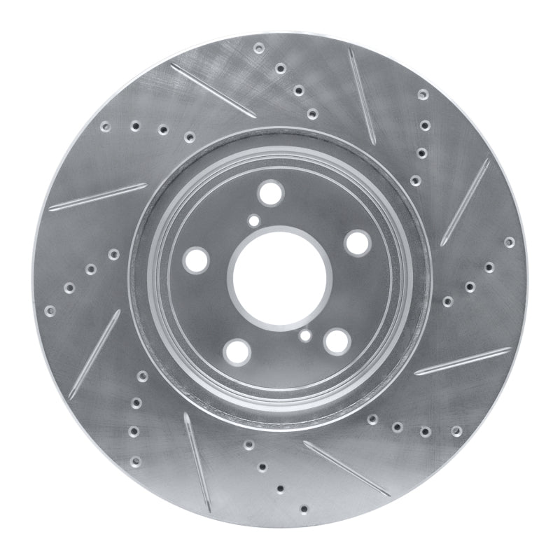 DFC 01-06 Lexus LS430 Front Left Drilled & Slotted Silver Brake Rotor