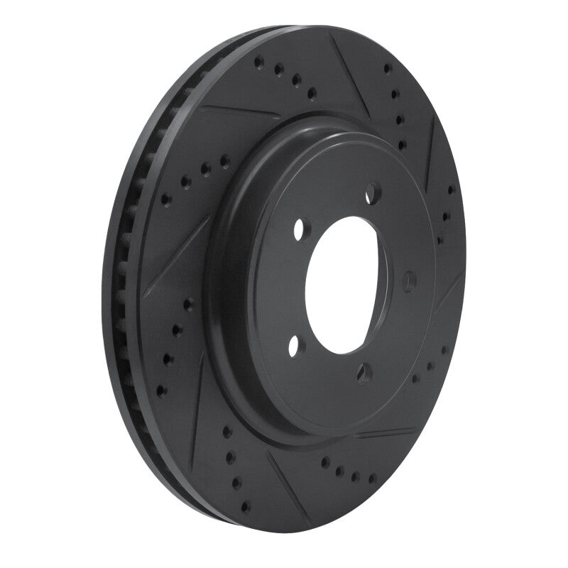 R1 06-10 Ford Explorer Sport Trac Front Right Drilled & Slotted Black Brake Rotor