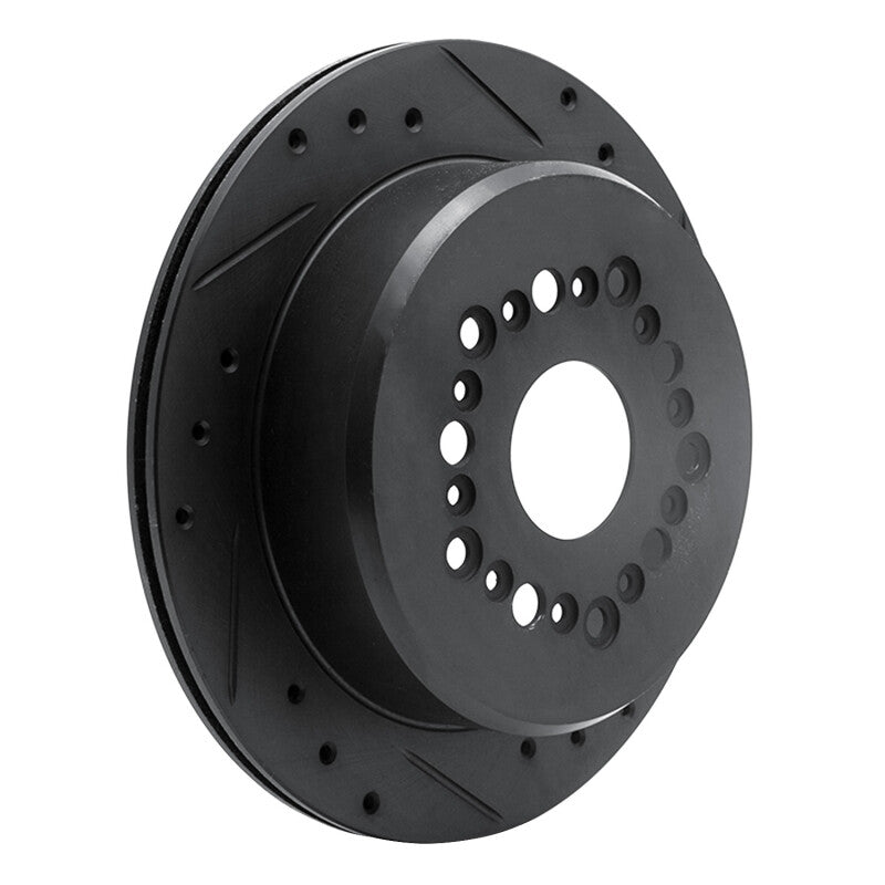 R1 92-98 Lexus SC300 Rear Right Drilled & Slotted Black Brake Rotor