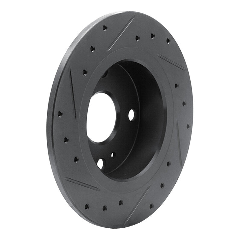 R1 79-81 Toyota Celica Rear Right Drilled & Slotted Black Brake Rotor