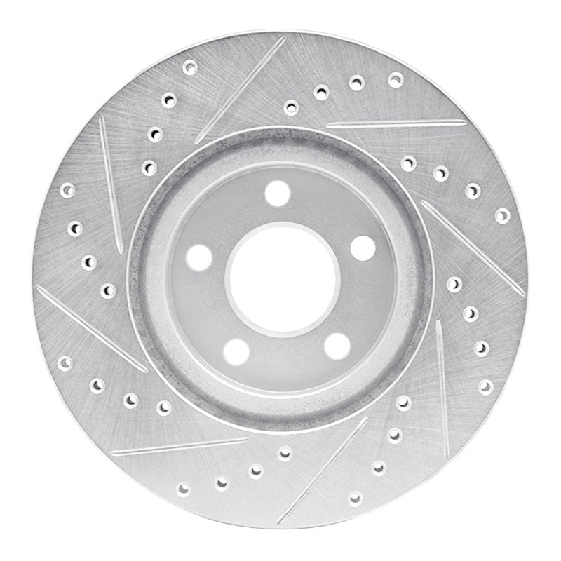 R1 01-10 Chrysler PT Cruiser Front Right Drilled & Slotted Silver Brake Rotor