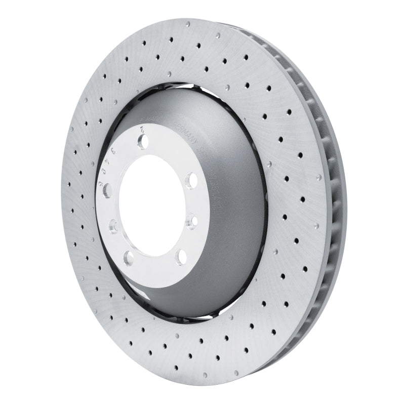 R1 10-11 Porsche 911 Right Front Drilled Carbon Alloy GeoMET Rotor