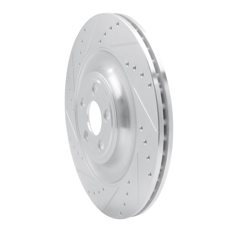 R1 10-24 Jaguar XFR Rear Left Drilled & Slotted Silver Brake Rotor