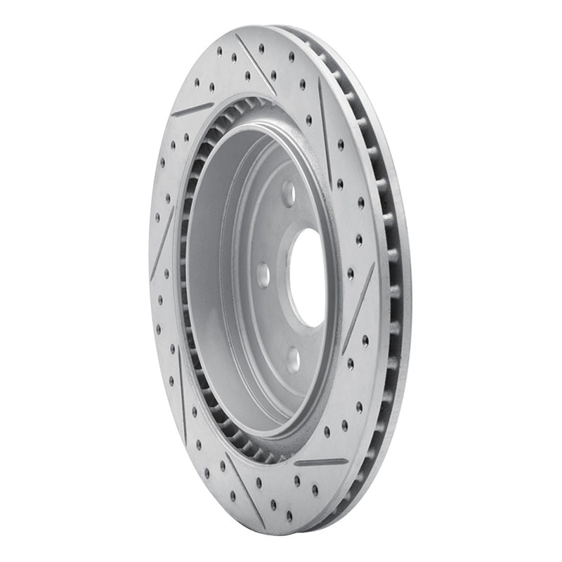 R1 08-14 Cadillac Cts Rear Left Drilled & Slotted Geo-Carbon Rotor