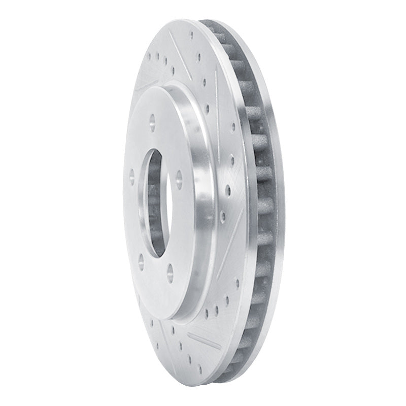 R1 97-02 Ford Expedition Front Right Drilled & Slotted Silver Brake Rotor