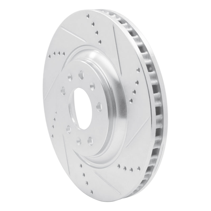 R1 04-08 Cadillac CTS Front Right Drilled & Slotted Silver Brake Rotor