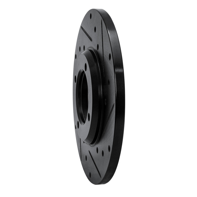 R1 79-81 Toyota Celica Front Right Drilled & Slotted Black Brake Rotor