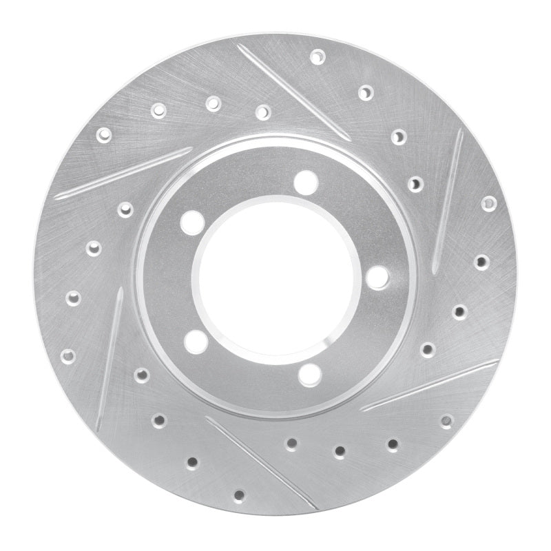 DFC 79-83 Toyota Pickup Front Right Drilled & Slotted Silver Brake Rotor