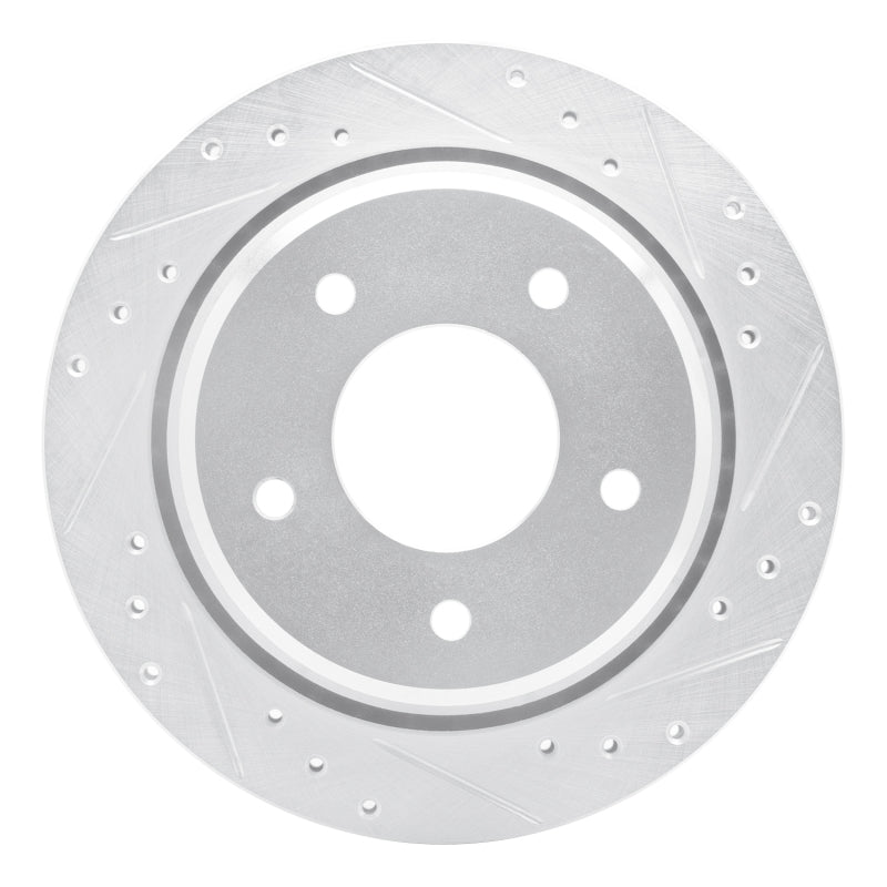 R1 1994-1996 Chevrolet Commercial Chassis Rear Right Drilled & Slotted Silver Brake Rotor