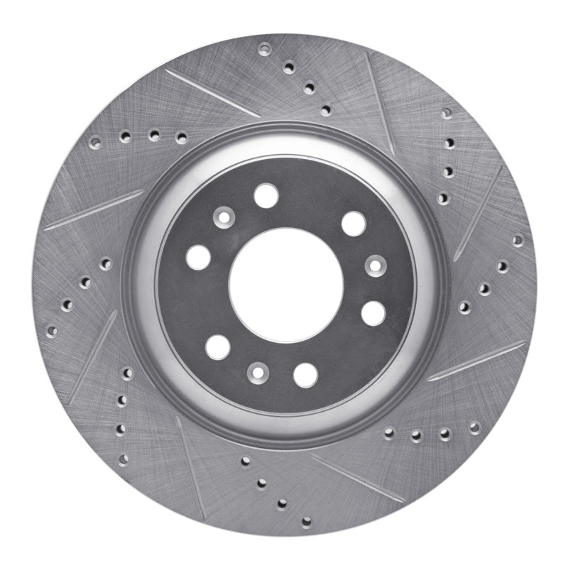DFC 04-09 Cadillac SRX Front Right Drilled & Slotted Silver Brake Rotor