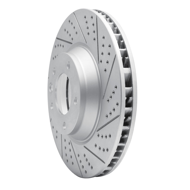 R1 03-15 Audi Q7 Right Front Drilled & Slotted Geo-Carbon Rotor