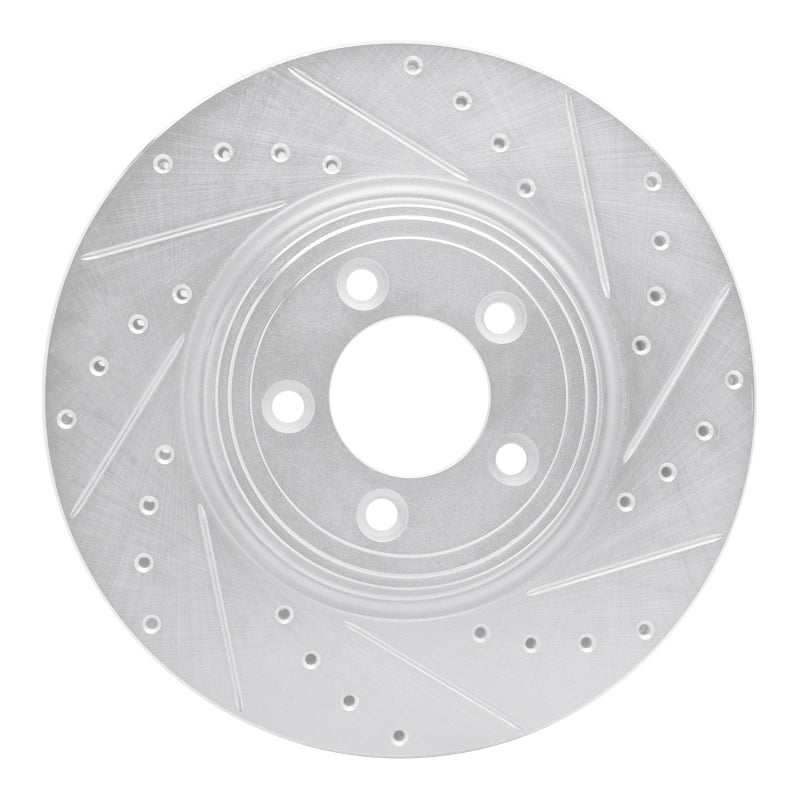 DFC 06-10 Jaguar XK Front Right Drilled & Slotted Silver Brake Rotor