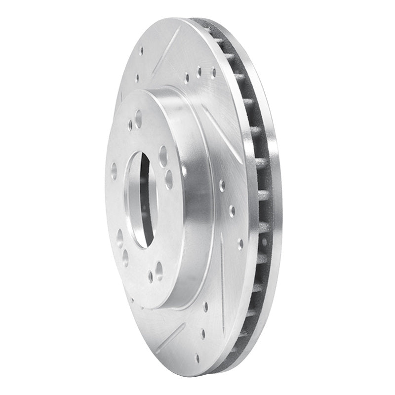 R1 90-05 Chrysler SEBRING Front Left Drilled & Slotted Silver Brake Rotor
