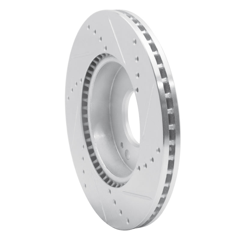 R1 10-11 Kia SOUL Front Left Drilled & Slotted Silver Brake Rotor