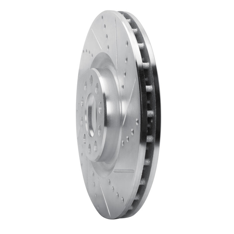 R1 2017-2025 Alfa Romeo Giulia Front Right Drilled & Slotted Silver Brake Rotor