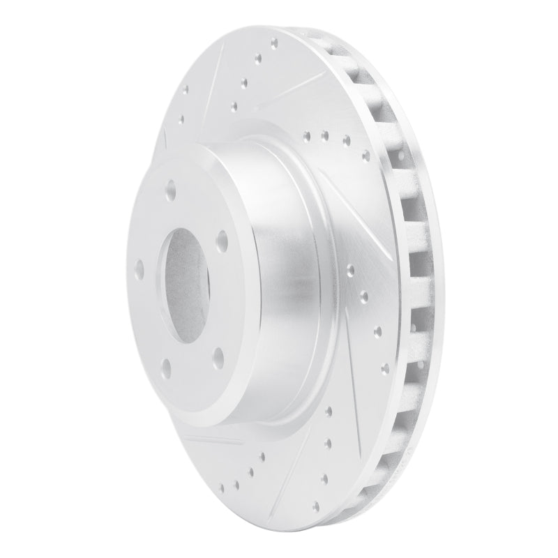 R1 05-06 Pontiac GTO Front Left Drilled & Slotted Silver Brake Rotor