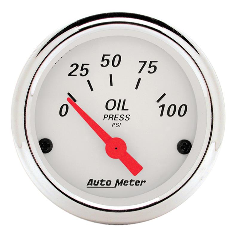Autometer Arctic White 52mm 0-100 PSI Short Sweep Electronic Oil Pressure Gauge