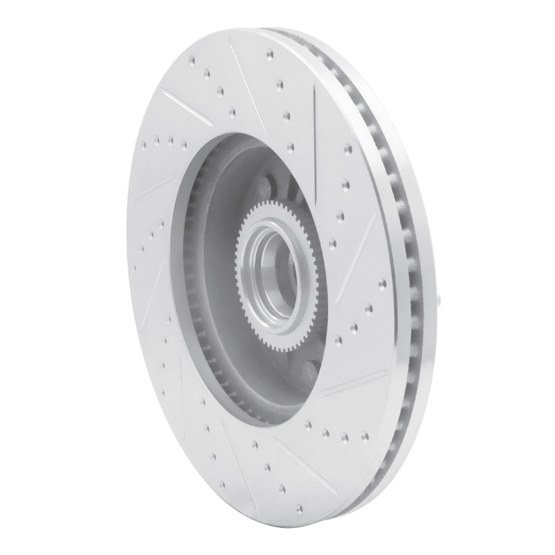R1 04-06 Ford E-150 Front Left Drilled & Slotted Silver Brake Rotor