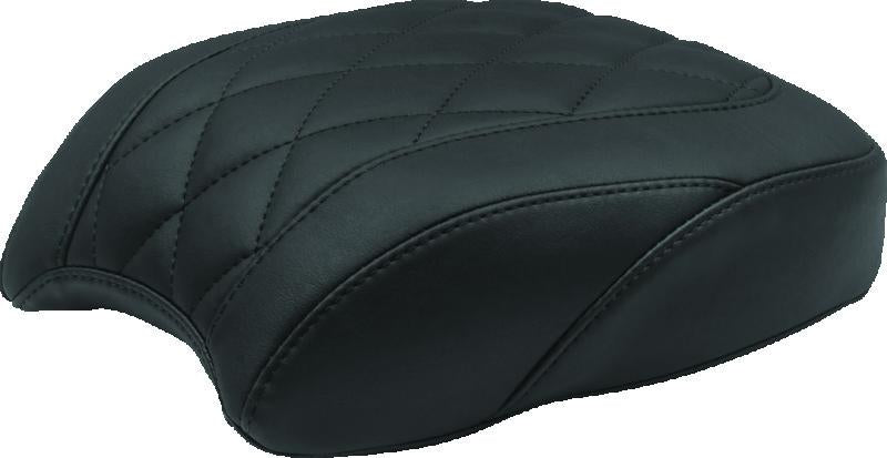 Mustang 97-21 Harley Touring Sissy Bar Pad (12 inch x 9 inch) Diamond Stitch- Black