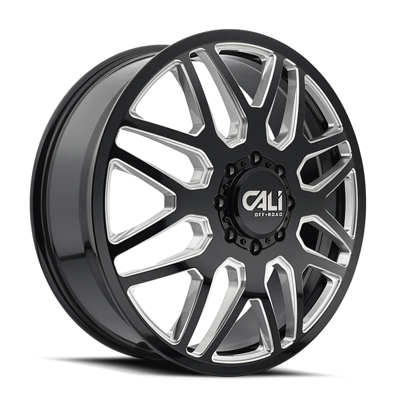 Cali Off-Road 9115D Invader Dually 22x8.25 / 8x210 BP / -192mm OS / 154.2mm Hub Gls Blk Mill Wheel