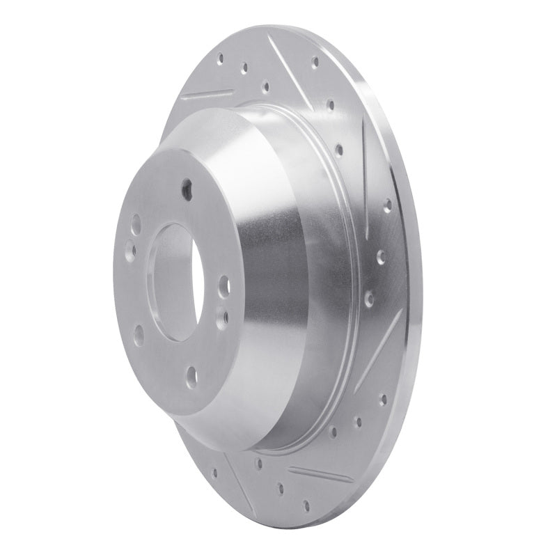 R1 10-21 Hyundai Santa Fe Rear Right Drilled & Slotted Silver Brake Rotor