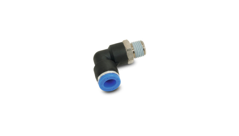 Vibrant Male Elbow Pneumatic Vacuum Fitting (1/4in NPT Thread) - for use with 3/8in(9.5mm) OD tubing