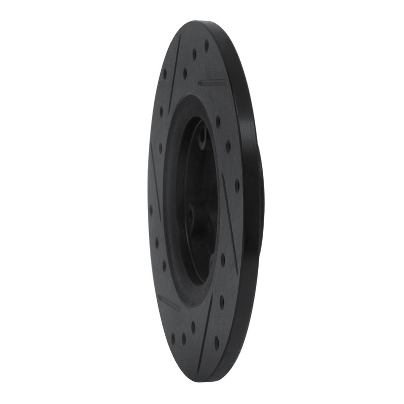 R1 75-79 Toyota Corolla (US/Canada) Front Right Drilled & Slotted Black Brake Rotor