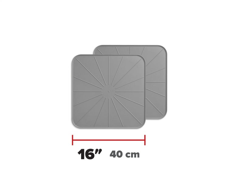 WeatherTech Plant Mats/Coasters 16in. Square - Grey (2pc Set)