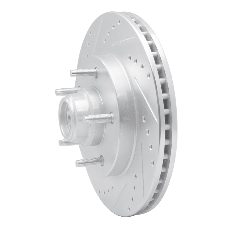 DFC 97-99 Ford F-150 RWD Front Left Drilled & Slotted Silver Brake Rotor