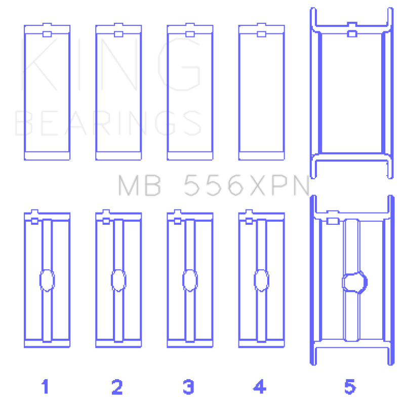 King Engine Bearings Chevrolet 369-502 Gen IV/ V/ VI - (Size .010) Main Bearing Set